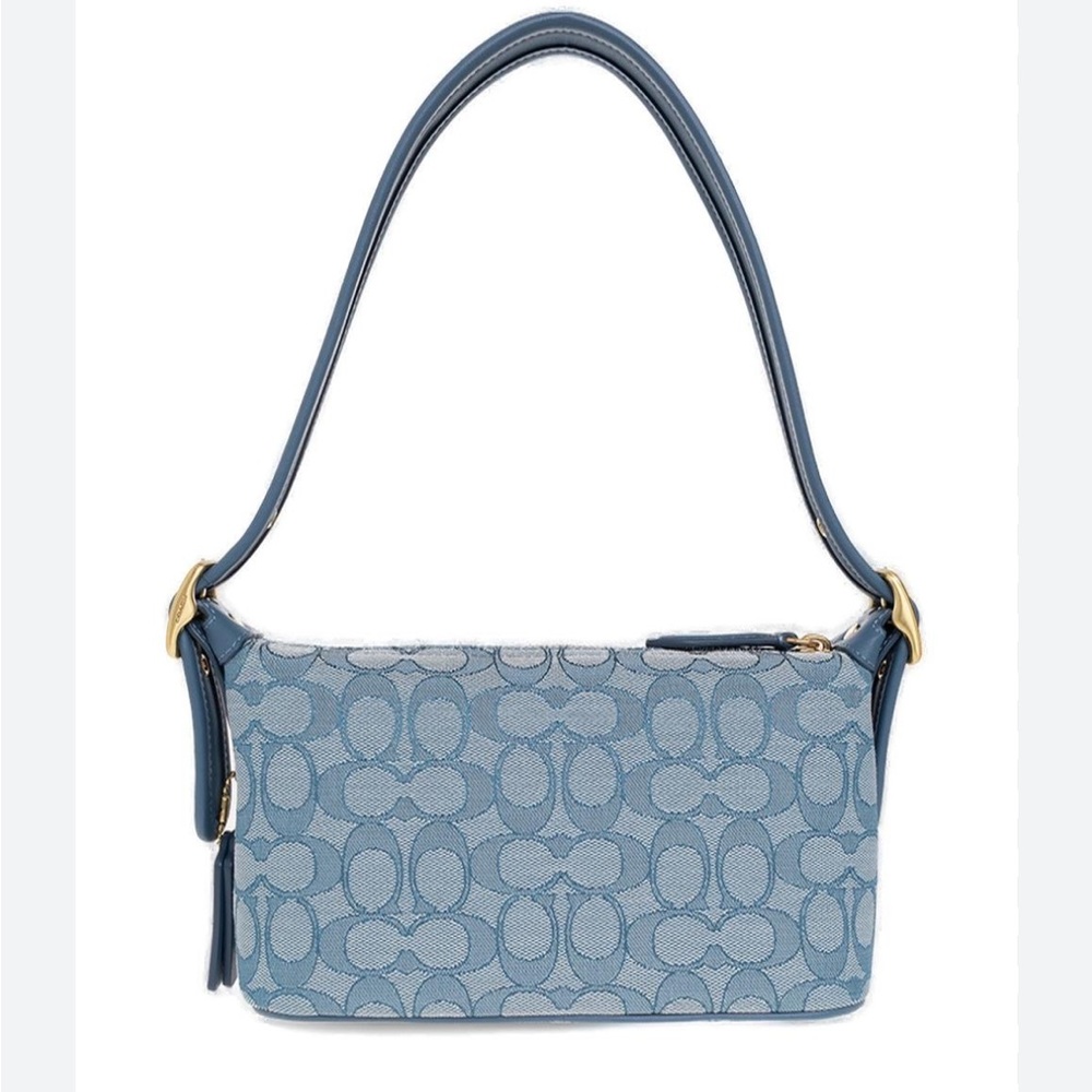 Coach 🩵 Demi Re-Edition 2003 Blue Jacquard Shoulder Bag - Picture 13 of 13